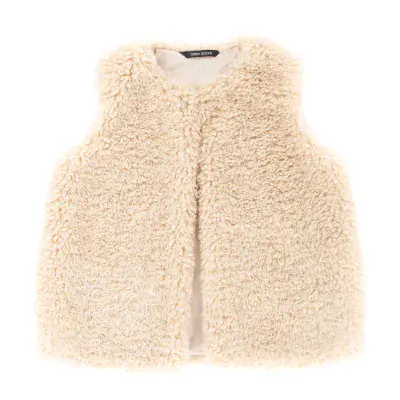 Helen Moore Faux Sheepskin Gilet - Cream