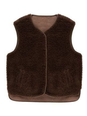 Helen Moore Faux Sheepskin Sport Gilet - Walnut