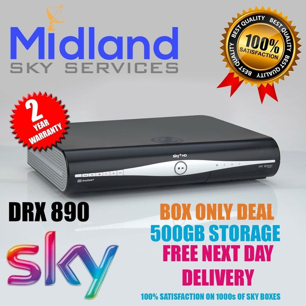 SKY PLUS HD BOX DRX890 AMSTRAD BOX ONLY DEAL 500GB SLIMLINE
