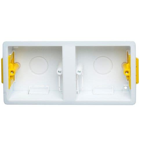Appleby Dual Accessory (Single Gang x 2) Dry Lining Installation Box with Adjustable Lugs 35mm