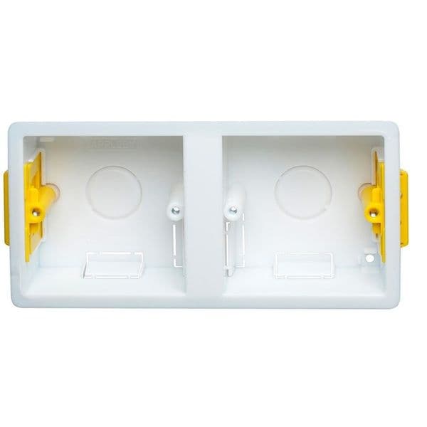 Appleby Dual Accessory (Single Gang x 2) Dry Lining Installation Box with Adjustable Lugs 35mm