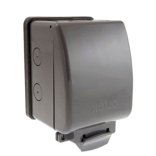 Click Aquip66 1 Gang 13A 2 Pole IP66 Weatherproof Switched Socket Unit