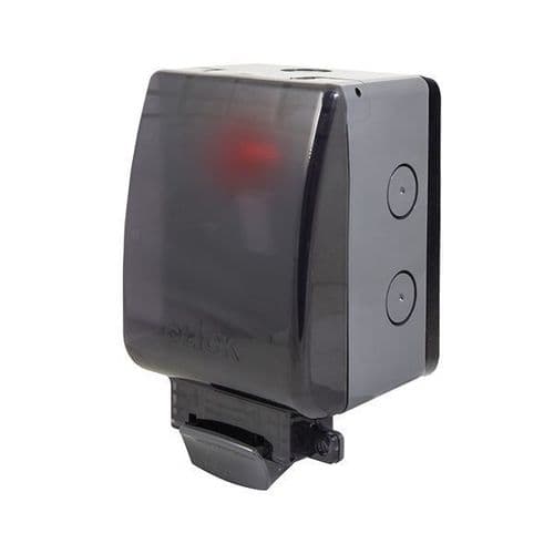 Click Aquip66 13A 2 Pole IP66 Weatherproof Semi-Transparent Lid Neon Switched Fused Spur Unit