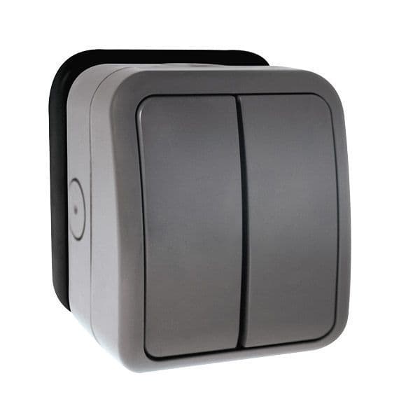 Click Aquip66 2 Gang 10AX 2 Way IP66 Weatherproof Switch Unit