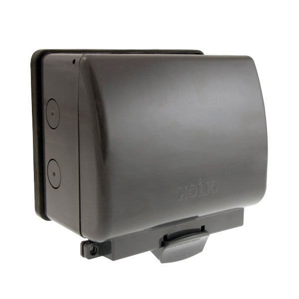 Click Aquip66 2 Gang 13A 2 Pole IP66 Weatherproof Switched Socket Unit