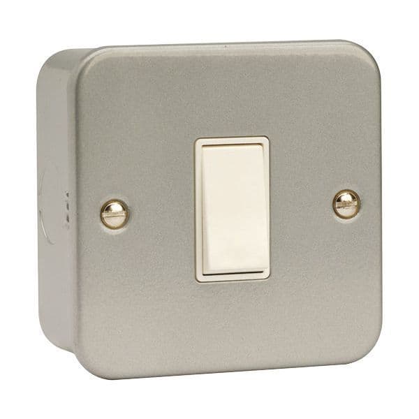 Click Essentials Metal Clad 1 Gang 10AX 2 Way Plate Switch