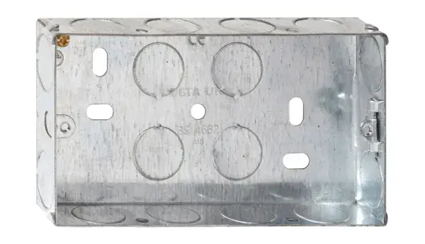 Deta 2 Gang 25mm Flush Metal Knockout Box