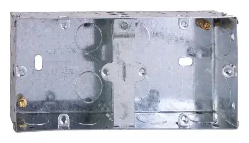 Deta 2 Gang 35mm Dual Flush Metal Knockout Box