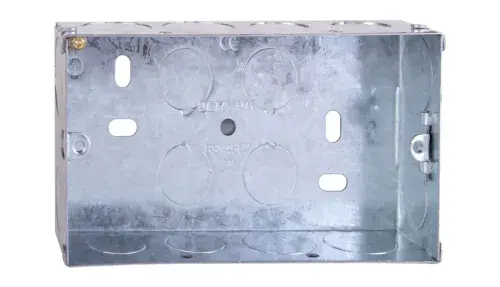 Deta 2 Gang 35mm Flush Metal Knockout Box