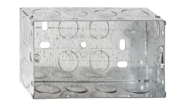 Deta 2 Gang 47mm Flush Metal Knockout Box