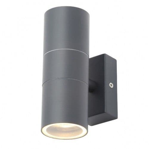 Forum Anthracite grey Zinc Leto Outdoor Up & Down Wall Light, IP44