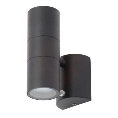 Forum Leto Black Up/Down Wall Light with Photocell
