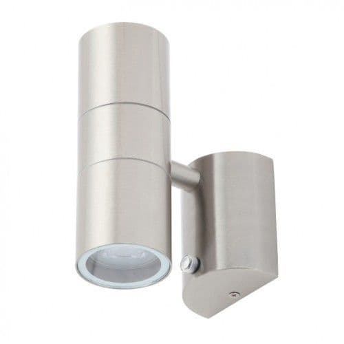 Forum Leto Stainless Steel Up/Down Wall Light with Photocell