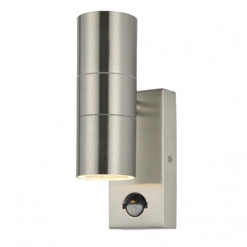 Forum Zinc Leto Black GU10 2 Light Up & Down Wall Fitting with PIR