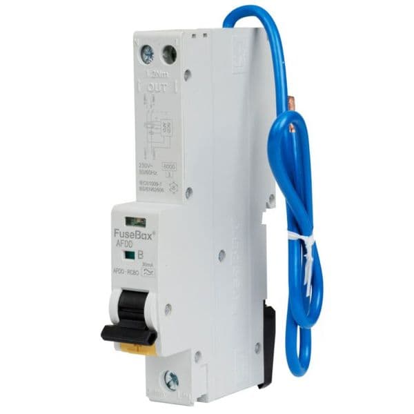 FuseBox AFDD060630B 6A 30mA 6kA Type-A B-Curve 1P-N Pole Arc Fault Detection Device RCBO