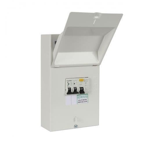 Fusebox F100GRA Pre-Populated 2 Way Garage Consumer Unit With 63A RCD Isolator & Dual MCBs