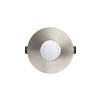 INTEGRAL EVOFIRE FIRE RATED DOWNLIGHT 70-100MM CUTOUT IP65 SATIN NICKEL ROUND +GU10 HOLDER