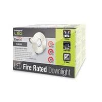 INTEGRAL EVOFIRE FIRE RATED DOWNLIGHT 70-100MM CUTOUT IP65 SATIN NICKEL ROUND +GU10 HOLDER