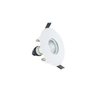 INTEGRAL EVOFIRE FIRE RATED DOWNLIGHT 70-100MM CUTOUT IP65 WHITE ROUND +GU10 HOLDER