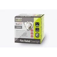 INTEGRAL EVOFIRE FIRE RATED DOWNLIGHT 70MM CUTOUT IP65 SATIN NICKEL RECESSED +GU10 HOLDER