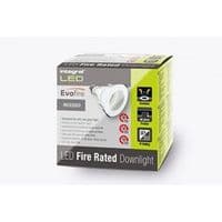 INTEGRAL EVOFIRE FIRE RATED DOWNLIGHT 70MM CUTOUT IP65 WHITE RECESSED +GU10 HOLDER