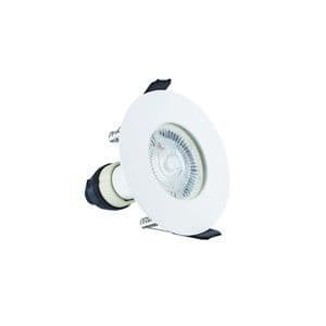 INTEGRAL EVOFIRE FIRE RATED DOWNLIGHT 70MM CUTOUT IP65 WHITE ROUND +GU10 HOLDER