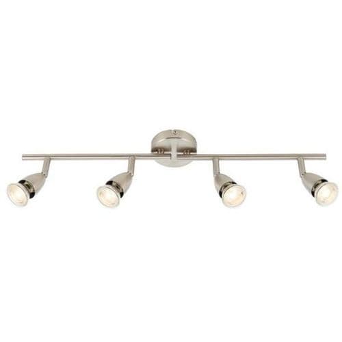 Saxby Amalfi Satin Nickel IP20 4 x GU10 Adjustable Dimmable Bar Spotlight