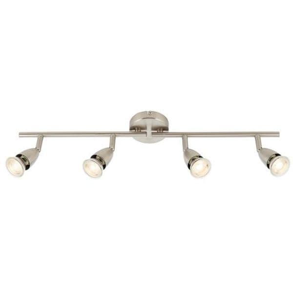 Saxby Amalfi Satin Nickel IP20 4 x GU10 Adjustable Dimmable Bar Spotlight