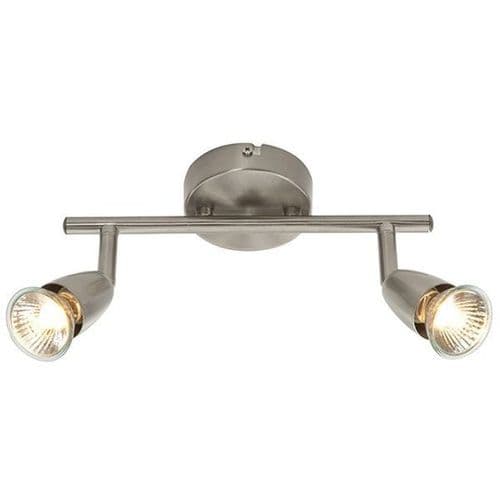 Saxby Amalfi Satin Nickel IP20 GU10 Adjustable Dimmable Bar Spotlight