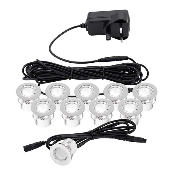 Saxby Kios 2 IP44 0.45W daylight white decking light kit