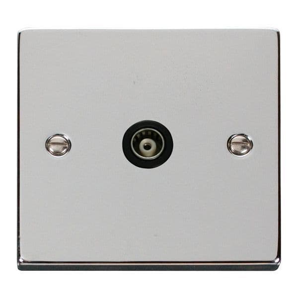 Scolmore Click Deco Polished Chrome 1 Gang Isolated Co-Axial Socket