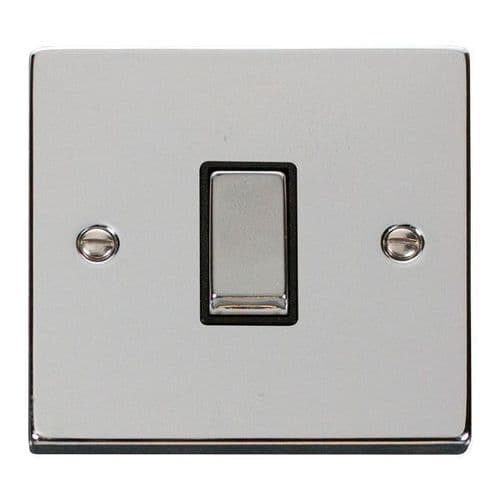 Scolmore Click Deco Polished Chrome Ingot 1 Gang 10AX 2 Way Plate Switch