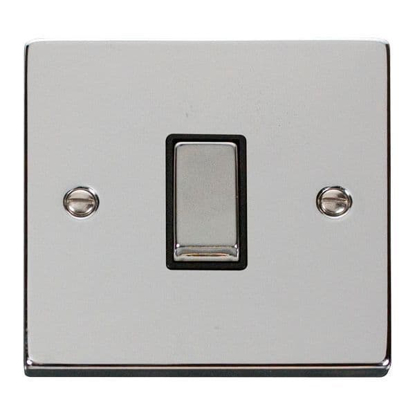 Scolmore Click Deco Polished Chrome Ingot 1 Gang 10AX Intermediate Plate Switch