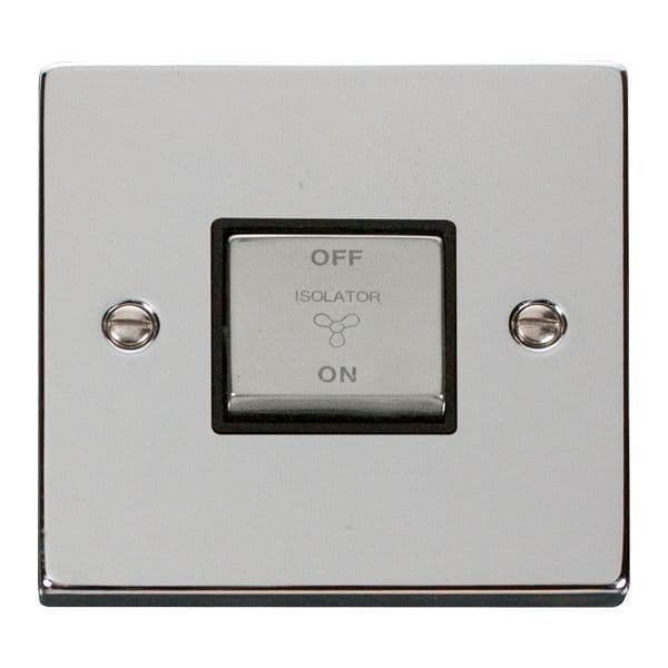 Scolmore Click Deco Polished Chrome Ingot 10A 3 Pole Fan Isolation Switch
