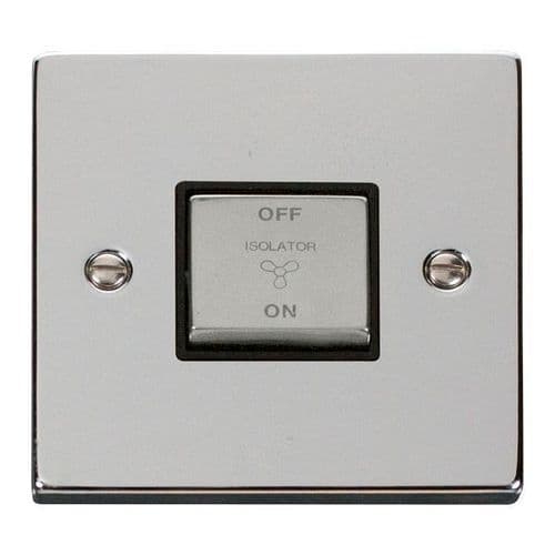 Scolmore Click Deco Polished Chrome Ingot 10A 3 Pole Fan Isolation Switch