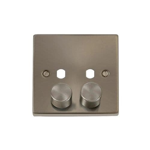 Scolmore Click Deco Satin Chrome 2G Empty Dimmer Plate