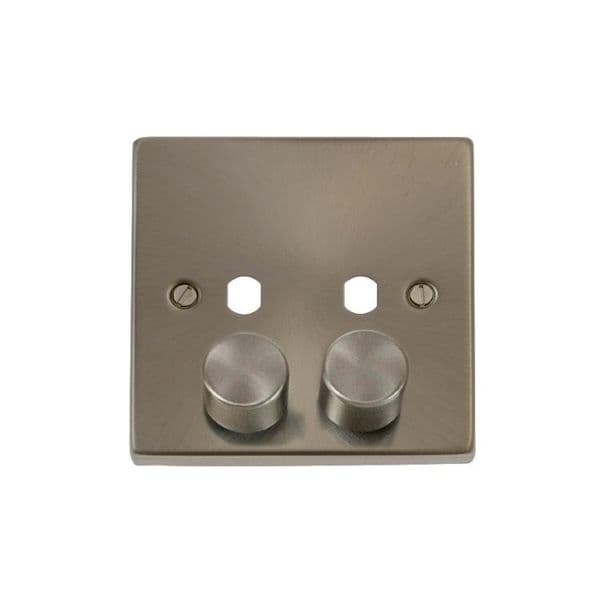 Scolmore Click Deco Satin Chrome 2G Empty Dimmer Plate