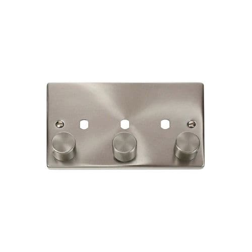 Scolmore Click Deco Satin Chrome 3G Empty Dimmer Plate
