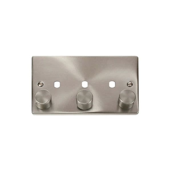 Scolmore Click Deco Satin Chrome 3G Empty Dimmer Plate