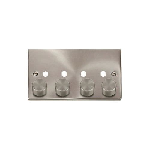 Scolmore Click Deco Satin Chrome 4G Empty Dimmer Plate
