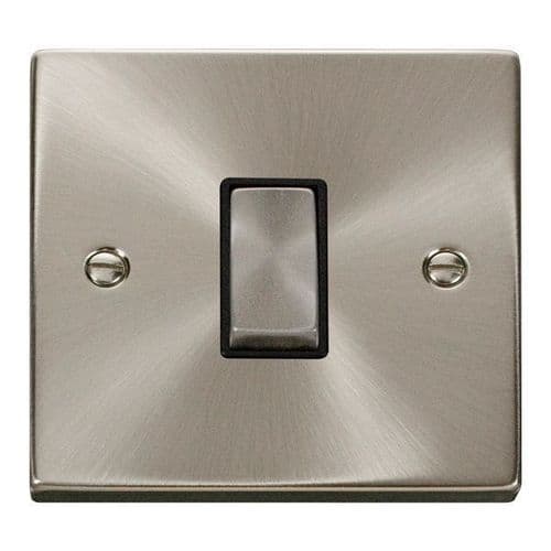 Scolmore Click Deco Satin Chrome Ingot 1 Gang 10AX Intermediate Plate Switch