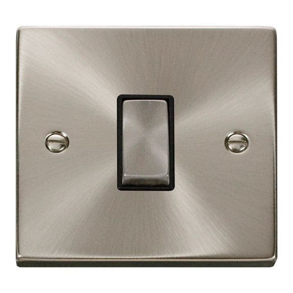 Scolmore Click Deco Satin Chrome Ingot 1 Gang 10AX Intermediate Plate Switch