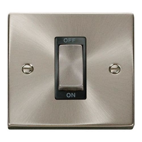 Scolmore Click Deco Satin Chrome Ingot 1 Gang 45A 2 Pole Switch