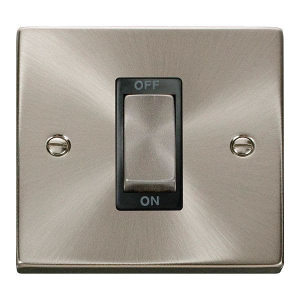 Scolmore Click Deco Satin Chrome Ingot 1 Gang 45A 2 Pole Switch