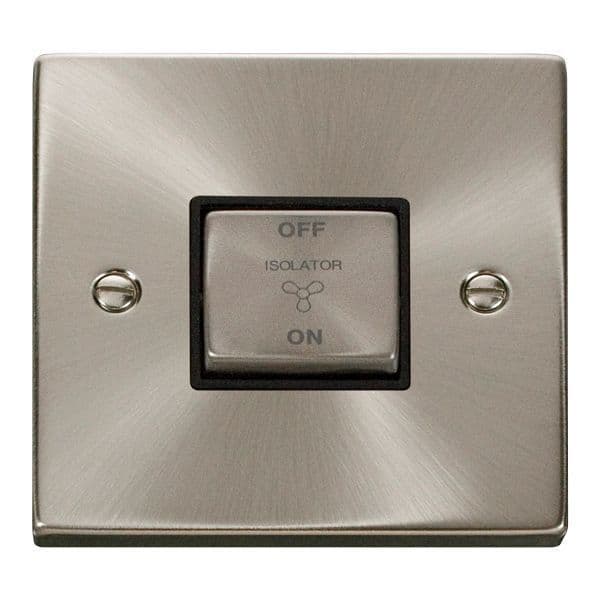 Scolmore Click Deco Satin Chrome Ingot 10A 3 Pole Fan Isolation Switch