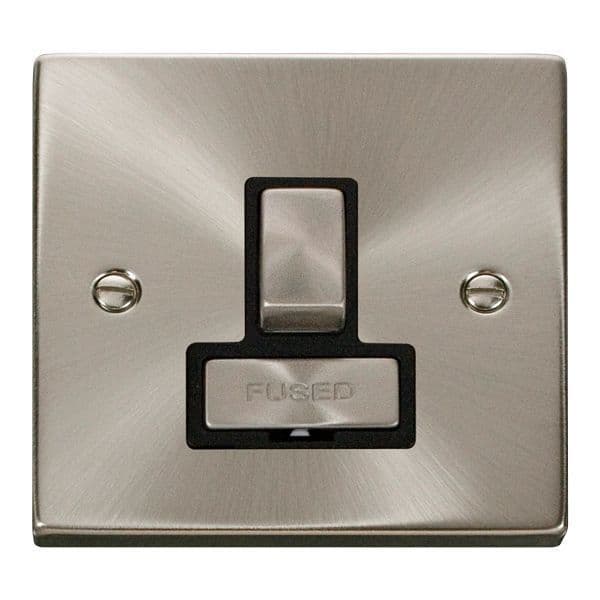 Scolmore Click  Deco Satin Chrome Ingot 13A Switched Fused Spur Unit
