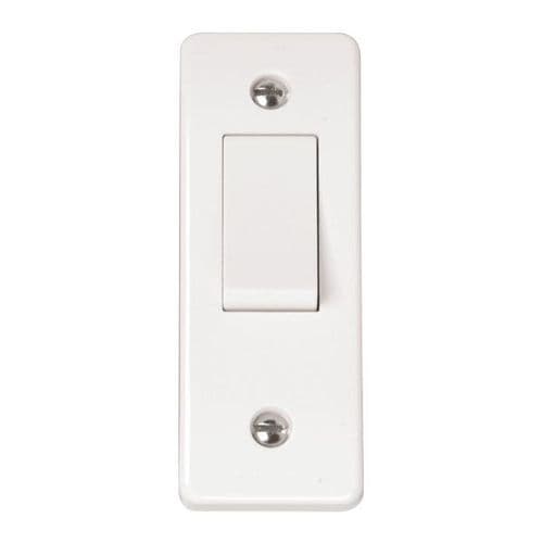 Scolmore Click Polar White Mode 1 Gang 10AX 2 Way Architrave Switch