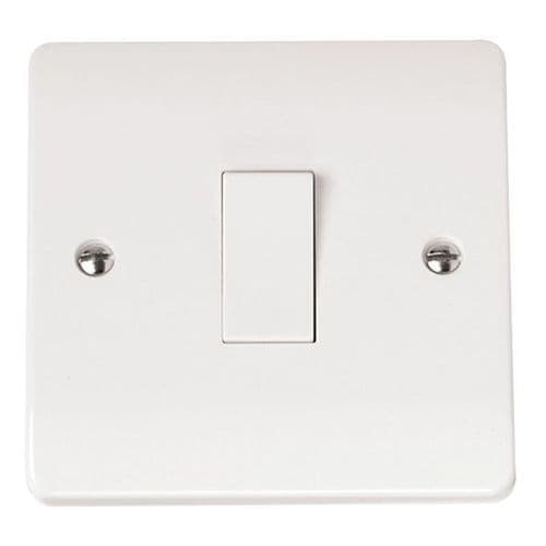 Scolmore Click Polar White Mode 1 Gang 10AX 2 Way Plate Switch