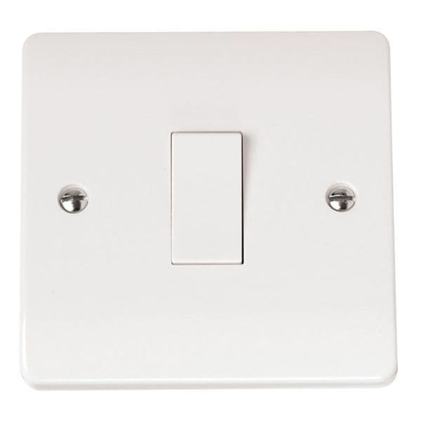 Scolmore Click Polar White Mode 1 Gang 10AX 2 Way Plate Switch