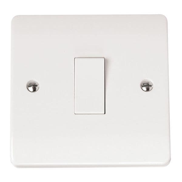 Scolmore Click Polar White Mode 1 Gang 10AX Intermediate Plate Switch